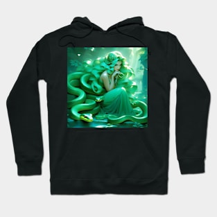 Fantasy girl with the green snake Hoodie